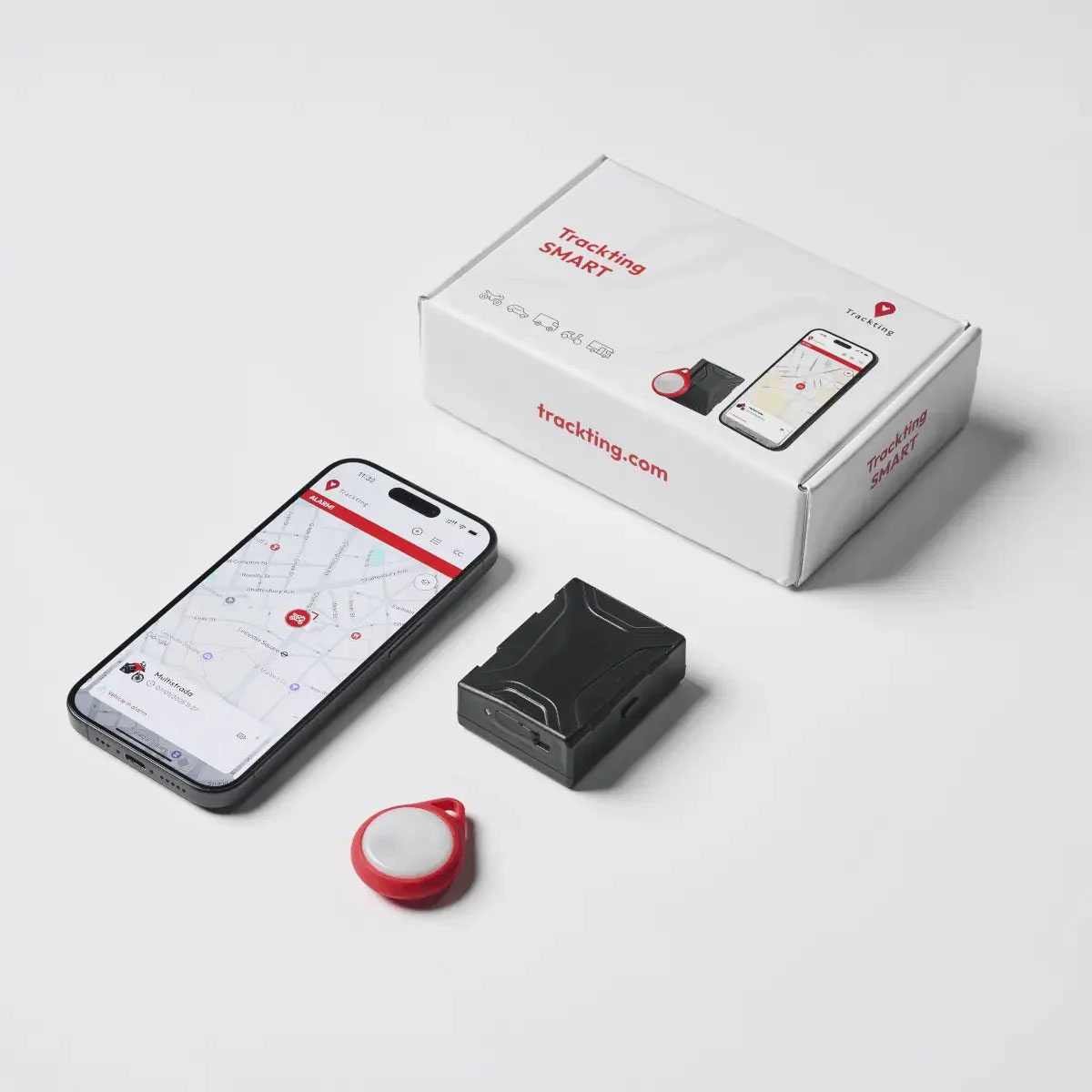 Kit localizzatore GPS Tracking Smart con smartphone e accessori